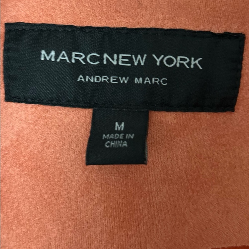 Marc New York Oversized Faux Suede Salmon Tan Women Coat Jacket Pockets Size M - Picture 6 of 13
